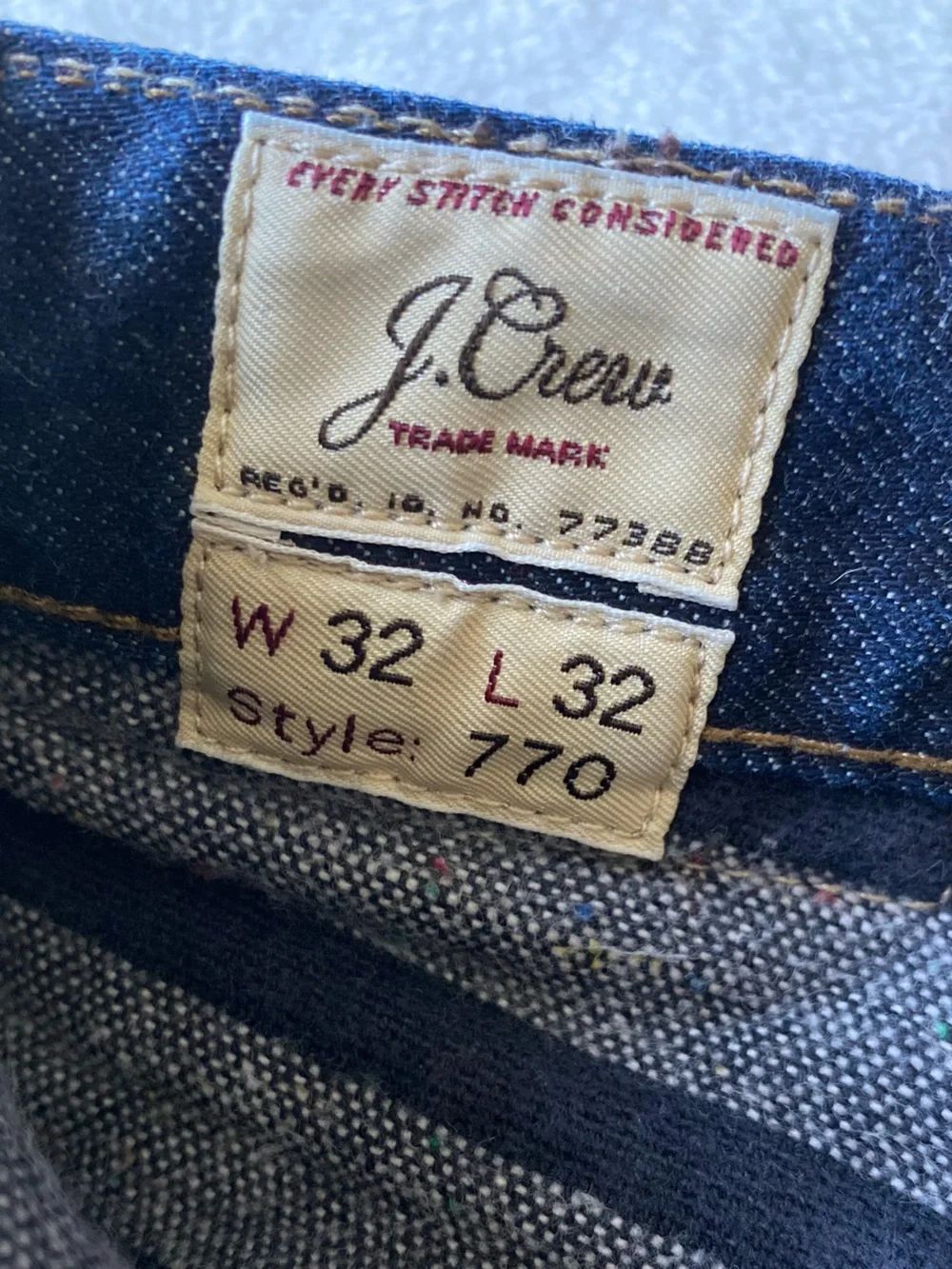 J.Crew Men’s Style 770 Jeans Kaihara Japanese Denim W32 L32 Dark Wash